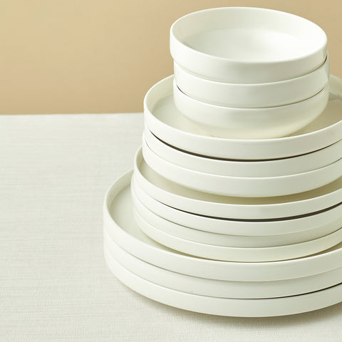 Karaca Stream Bone Sirius 53-Teiliges 12-Personen Tafelservice Weiß