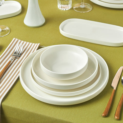 Karaca Stream Bone Sirius 53-Teiliges 12-Personen Tafelservice Weiß