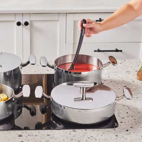 Karaca 3 Ply Rimova Flat Lid 8 Piece Cookware Set