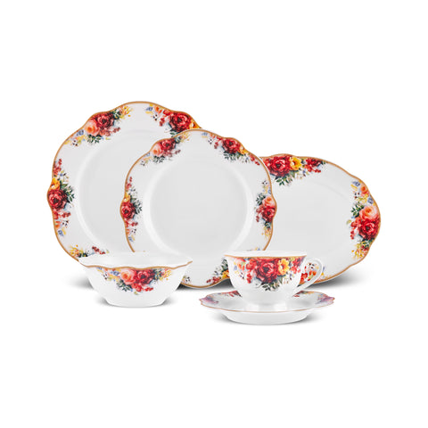 Karaca Forever Bone Amarose 26-teiliges Frühstücksset