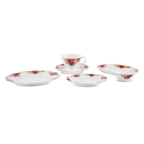 Karaca Forever Bone Amarose 26-teiliges Frühstücksset