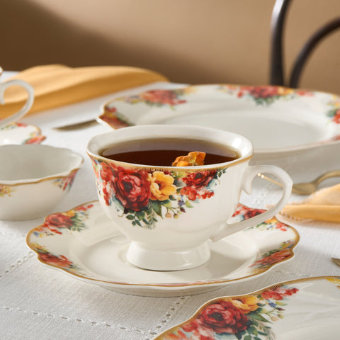 Karaca Forever Bone Amarose 26-teiliges Frühstücksset