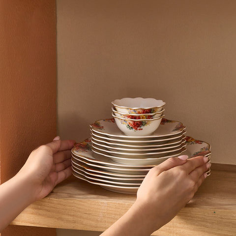 Karaca Forever Bone Amarose 26-teiliges Frühstücksset