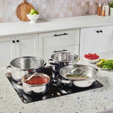 Karaca 3 Ply Culinara 8 Piece Cookware Set