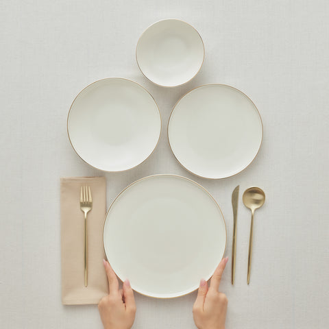 Karaca Stream Bone Meridian Geschirrset, 24-teilig, Gold
