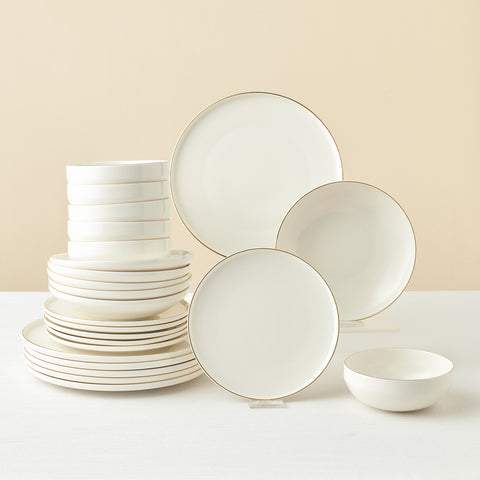 Karaca Stream Bone Meridian Geschirrset, 24-teilig, Gold