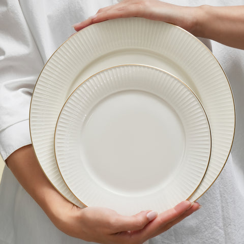 Karaca Stream Bone Massimo 24 Teiliges Gold Essgeschirr Set