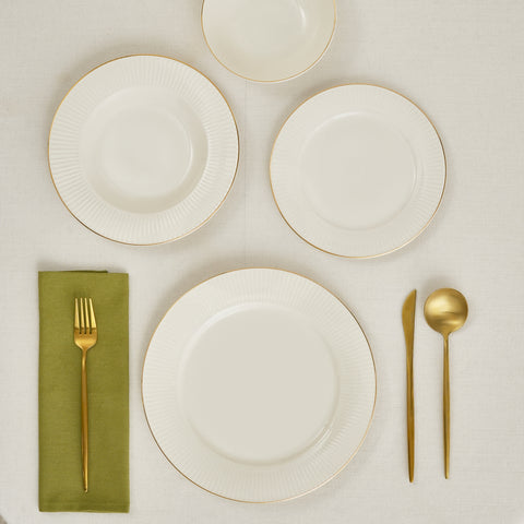 Karaca Stream Bone Massimo 24 Teiliges Gold Essgeschirr Set