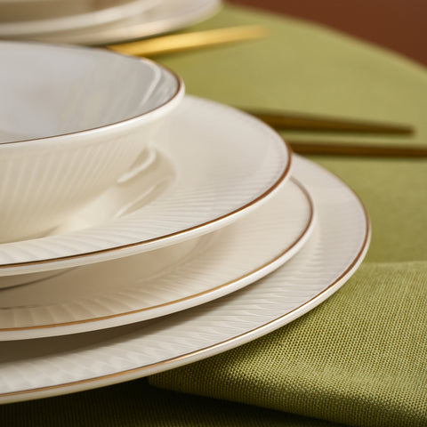 Karaca Stream Bone Massimo 24 Teiliges Gold Essgeschirr Set