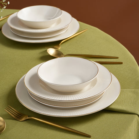 Karaca Stream Bone Massimo 24 Teiliges Gold Essgeschirr Set