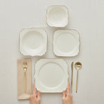 Karaca Stream Bone Vintage 24 Parça, 6 Kişilik Yemek Takımı, Gold