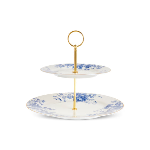Karaca Delft 8-teiliges Bone-China Servierset für 6 Personen, Blau
