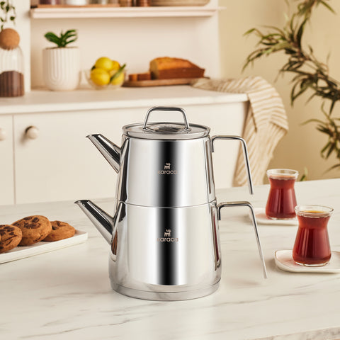 Karaca Steelina Tea Pot Set