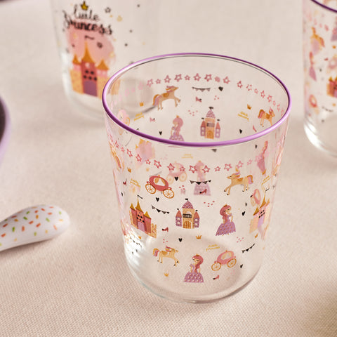 Karaca Kids Kız Çocuklar İçin 3 Parça Cam Bardak Set, Pembe