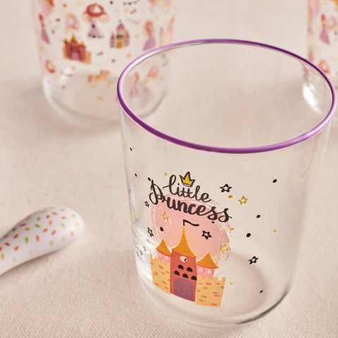 Karaca Kids Kız Çocuklar İçin 3 Parça Cam Bardak Set, Pembe