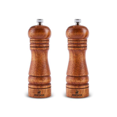 Karaca Naturegrind 2-teiliges Holz Gewürzmühle Set