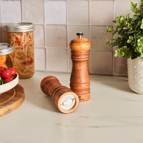 Karaca Naturegrind 2-teiliges Holz Gewürzmühle Set