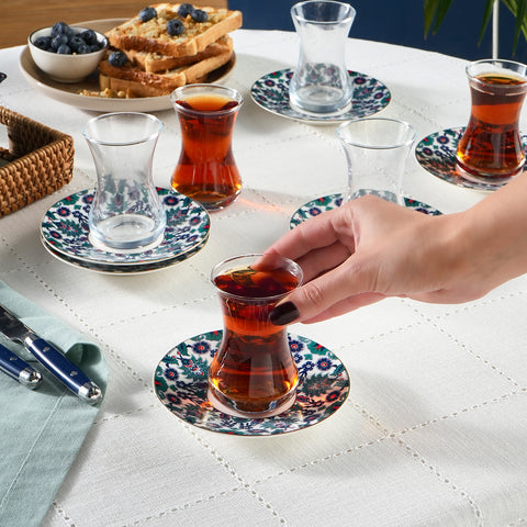 Karaca Edirne 12-piece Tea Set for 6 People