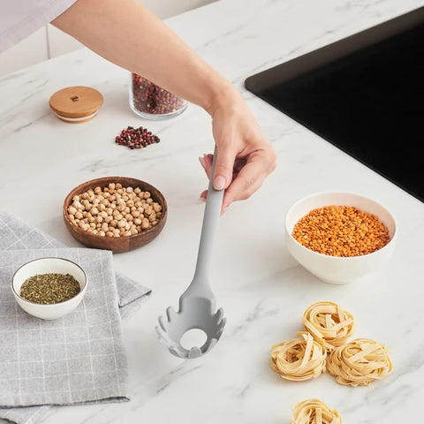 Karacia Slva Silikon Makarna Kaşığı, 33 cm, Gri