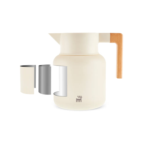 Karaca Corelock Isolierflasche aus Edelstahl, 1,6 l, Creme