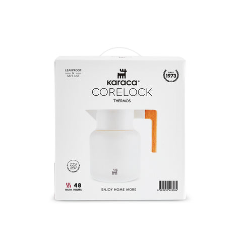 Karaca Corelock Isolierflasche aus Edelstahl, 1,6 l, Creme