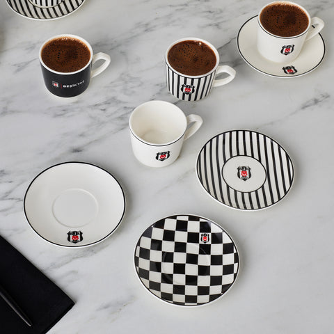 Karaca x Beşiktaş Lisanslı 6 Kişilik Kahve Fincan Takımı 80 ml
