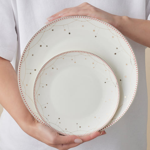 Karaca New Year Yılbaşı Elegance Bone Festival 24 Parça 6 Kişilik Yemek Takımı