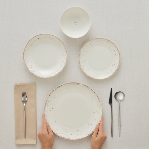 Karaca New Year Yılbaşı Elegance Bone Festival 24 Parça 6 Kişilik Yemek Takımı