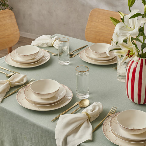 Karaca New Year Yılbaşı Elegance Bone Festival 24 Parça 6 Kişilik Yemek Takımı