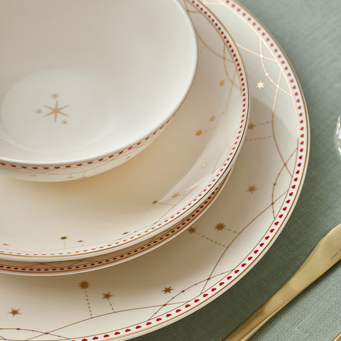 Karaca New Year Yılbaşı Elegance Bone Festival 24 Parça 6 Kişilik Yemek Takımı