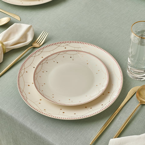 Karaca New Year Yılbaşı Elegance Bone Festival 24 Parça 6 Kişilik Yemek Takımı