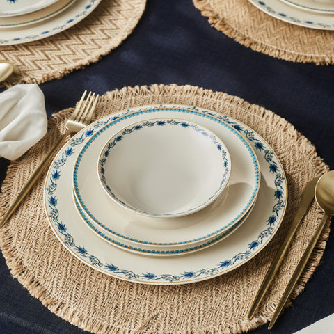 Karaca Forever Bone China Iznik 24-Piece Dinner Set for 6 People, Multi