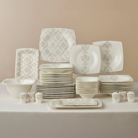 Karaca Fine Pearl Paris 58-Piece Dinner Set for 12 People