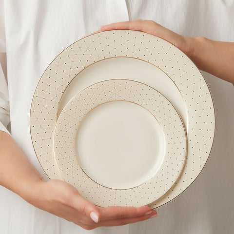 Karaca Elegance Bone Alessa 60-Piece Dinnerware and Breakfast Set for 8 People