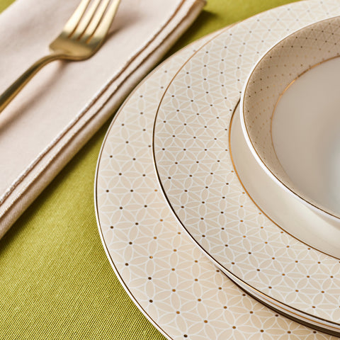 Karaca Elegance Bone Alessa 60-Piece Dinnerware and Breakfast Set for 8 People