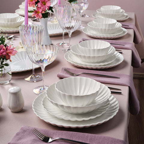 Karaca Stream Bone Umbrella 53 Parça 12 Kişilik Yemek Takımı – Beyaz