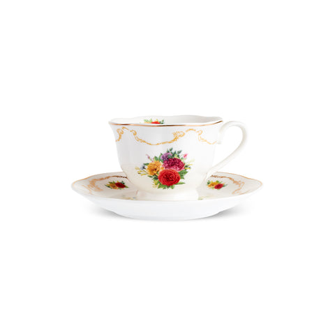 Karaca Antique 4-Piece Bone China Tea Cup Set for 2 People, 200ML