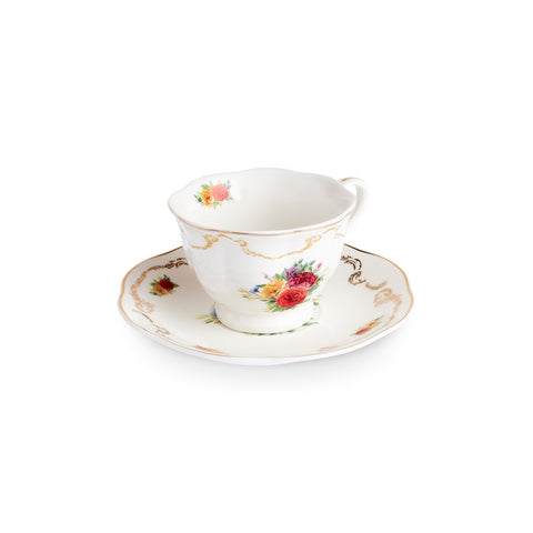 Karaca Antique 4-Piece Bone China Tea Cup Set for 2 People, 200ML