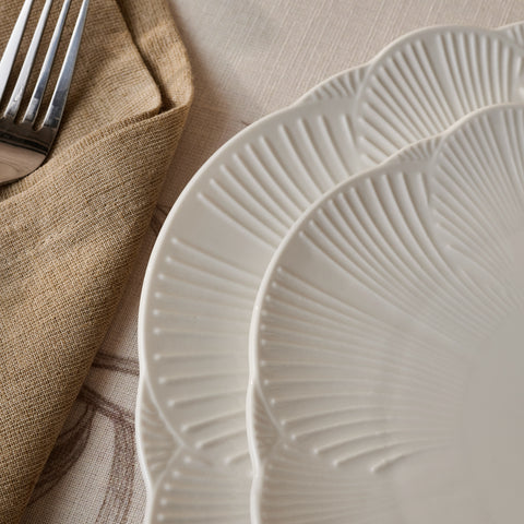 Karaca Bloom 24-Piece Bone China Dinner Set for 6 People, White