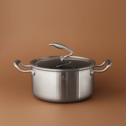 Karaca 5Ply PowerSteel 316+ Paslanmaz Çelik İndüksiyon Tencere ve Kapak, 24 cm, Gümüş