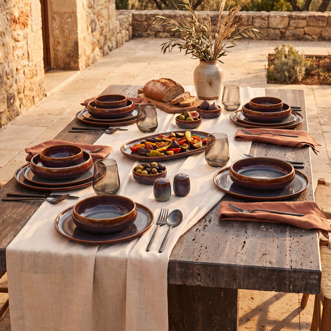 Karaca Earth Collection Mars 36-teiliges 8-Personen-Tafelservice, Mehrfarbig