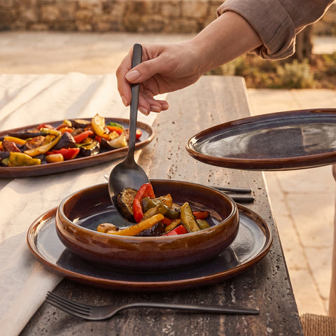 Karaca Earth Collection Mars 36-teiliges 8-Personen-Tafelservice, Mehrfarbig