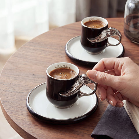 Karaca x Beşiktaş Lizenziertes 2-Personen-Kaffeetassen-Set 90 ml