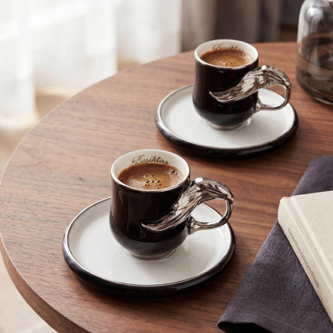Karaca x Beşiktaş Lizenziertes 2-Personen-Kaffeetassen-Set 90 ml