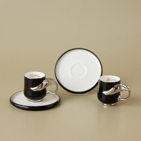 Karaca x Beşiktaş Lizenziertes 2-Personen-Kaffeetassen-Set 90 ml