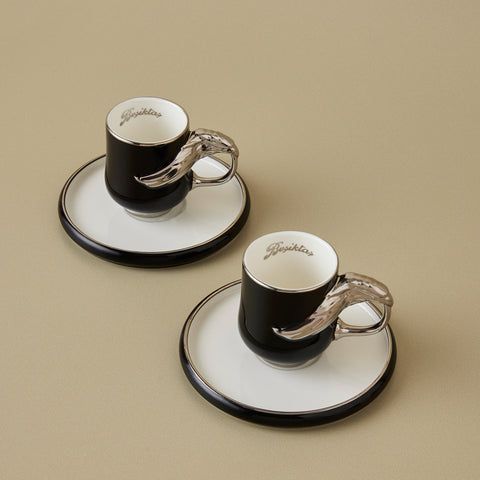 Karaca x Beşiktaş Lizenziertes 2-Personen-Kaffeetassen-Set 90 ml