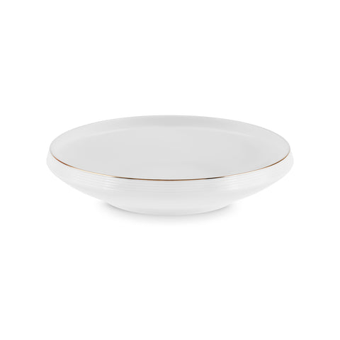 Karaca Stream Bone Aris 53-Piece Dinnerware Set for 12 People, Gold