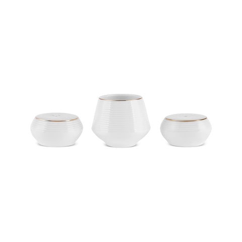 Karaca Stream Bone Aris 53-Piece Dinnerware Set for 12 People, Gold