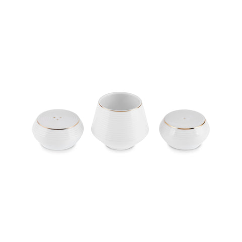 Karaca Stream Bone Aris 53-Piece Dinnerware Set for 12 People, Gold