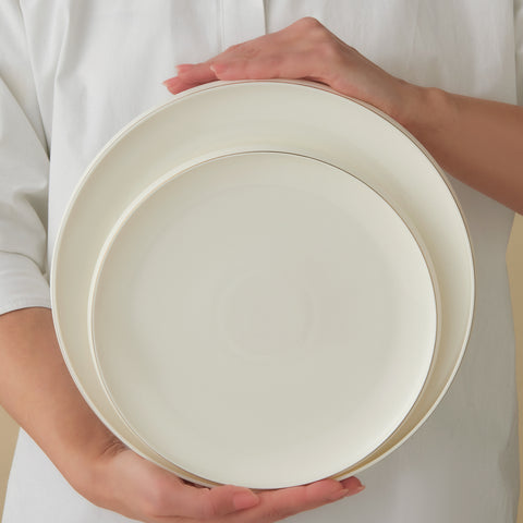 Karaca Stream Bone Aris 53-Piece Dinnerware Set for 12 People, Gold